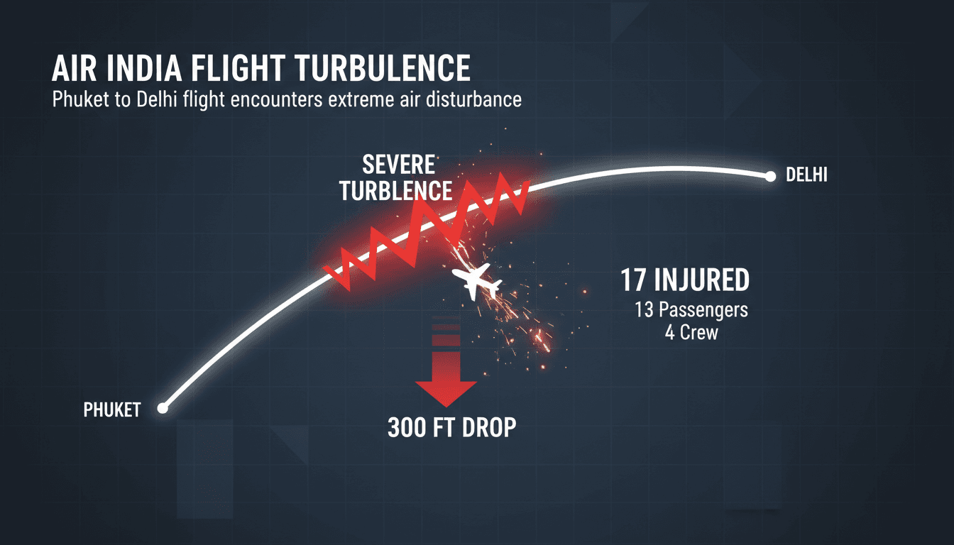 Air India flight experiencing turbulence in mid-air