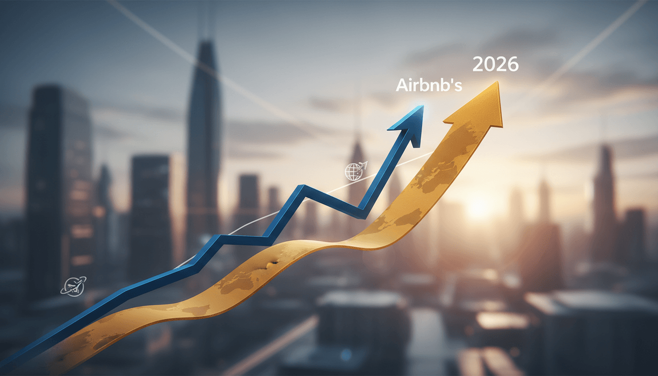 Graph showing Airbnb's revenue growth and travel demand trends.