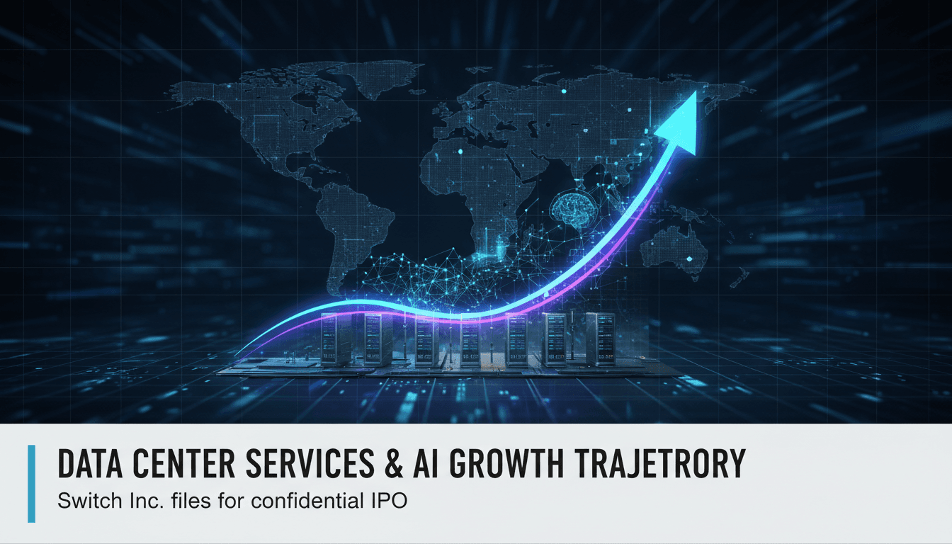 Switch Inc. logo with a backdrop of data center technology
