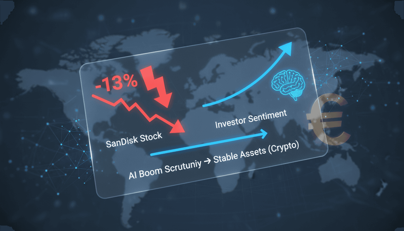SanDisk stock performance graph showing recent decline