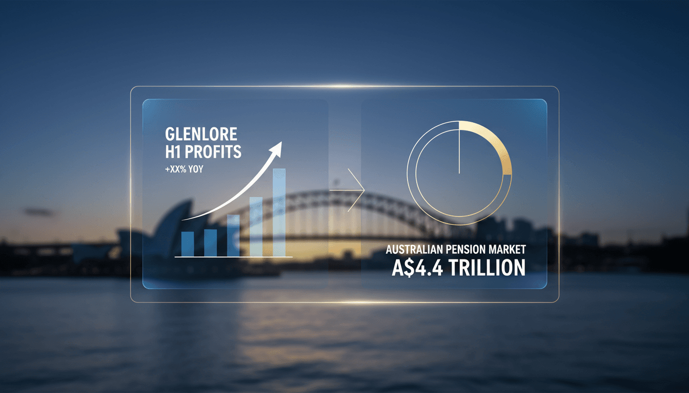 Glencore's logo with a backdrop of Australian financial markets