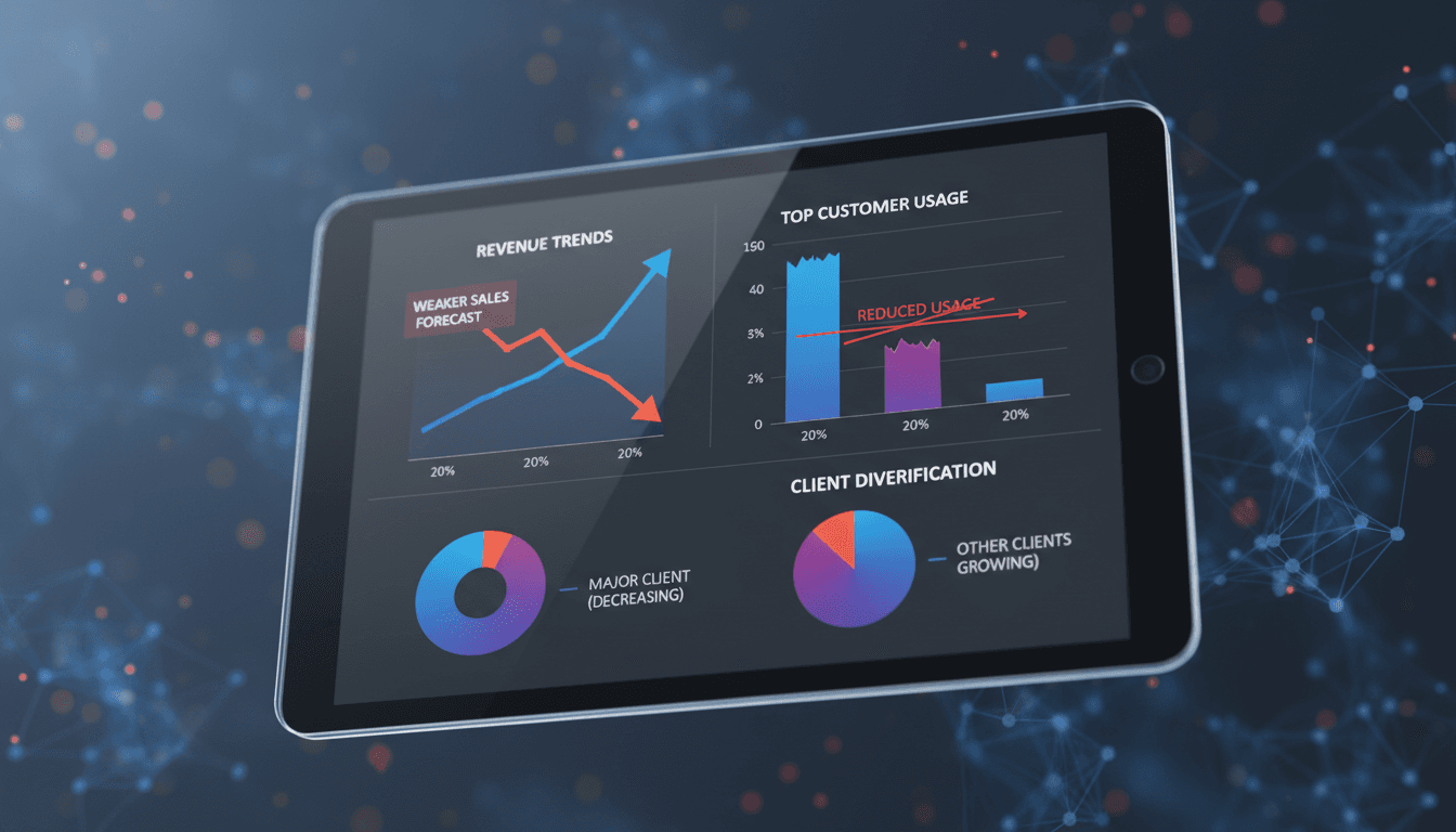 Datadog logo with a backdrop of fluctuating stock market graphs