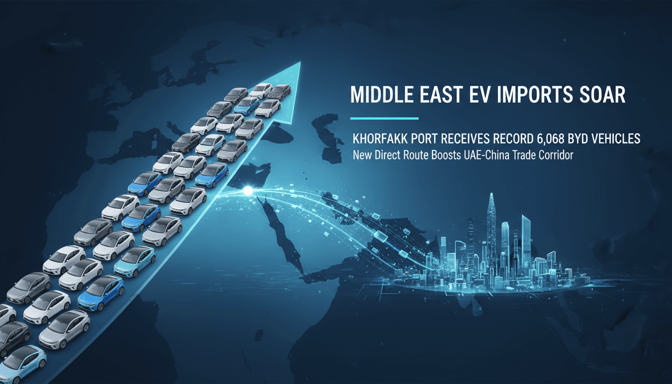 Khorfakkan Port receiving a record shipment of BYD electric vehicles