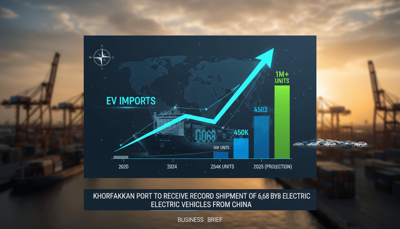 Shipment of BYD electric vehicles arriving at Khorfakkan Port