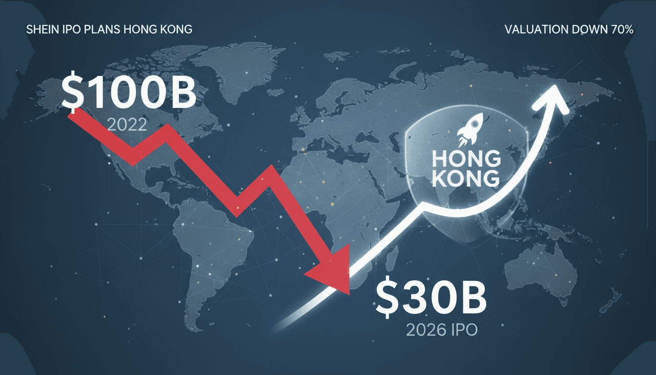 Shein's IPO announcement with a focus on valuation challenges.