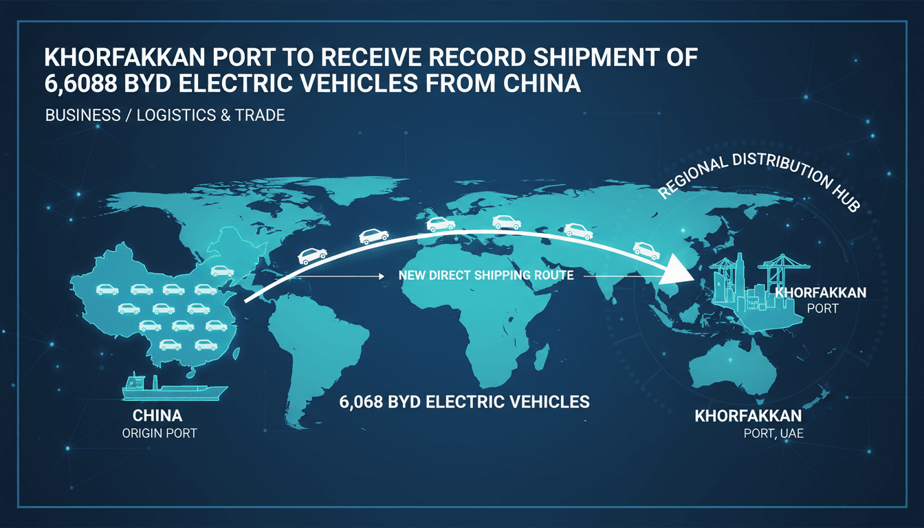 Khorfakkan Port to Receive Record Shipment of 6,068 BYD Electric Vehicles from China