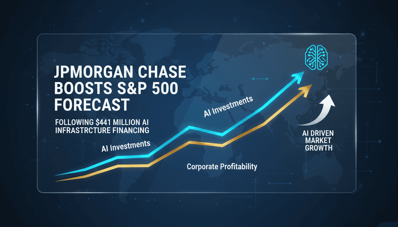 JPMorgan Chase logo with a backdrop of AI technology graphics