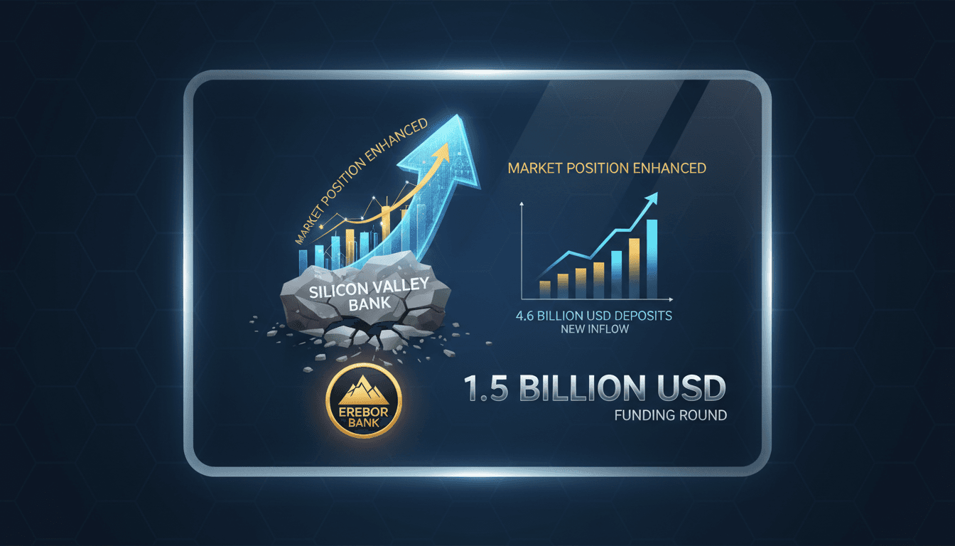 Erebor Bank logo with financial growth graphics