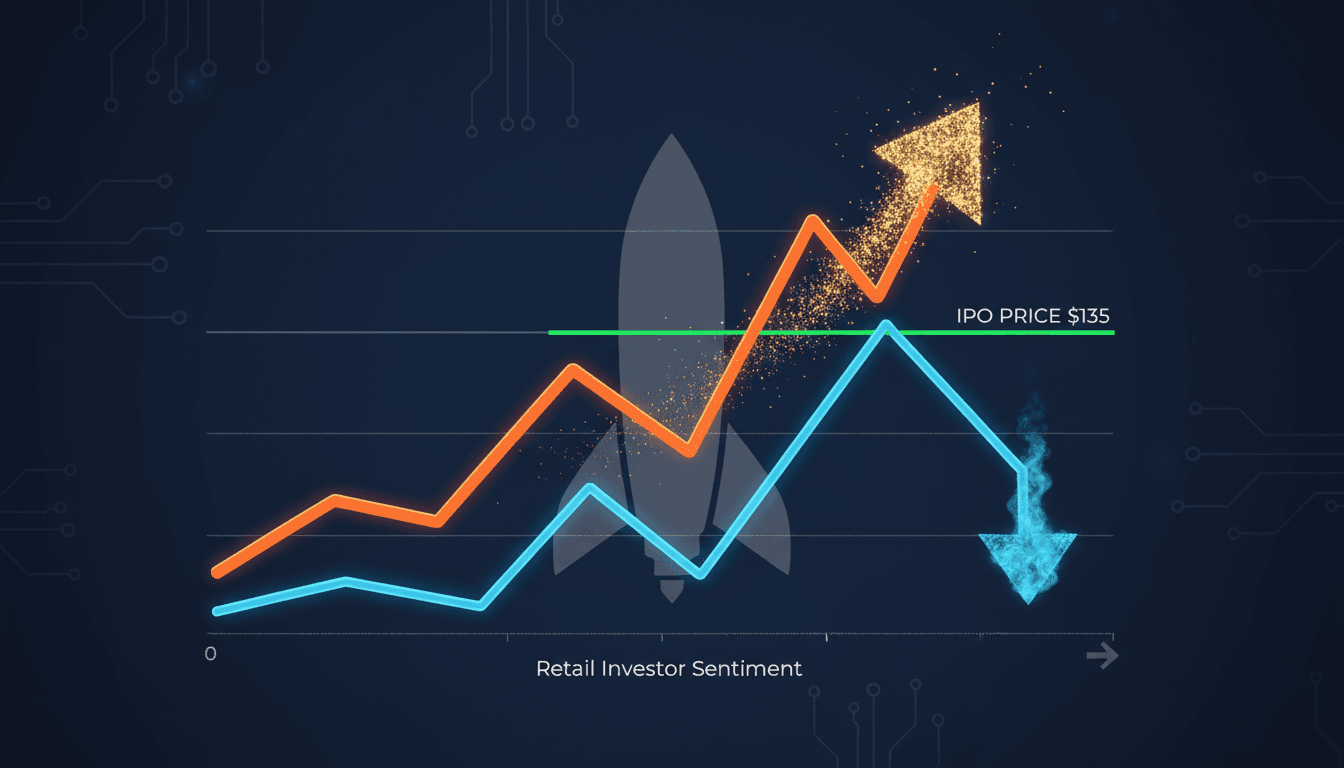 SpaceX stock price chart showing recent fluctuations and trends.
