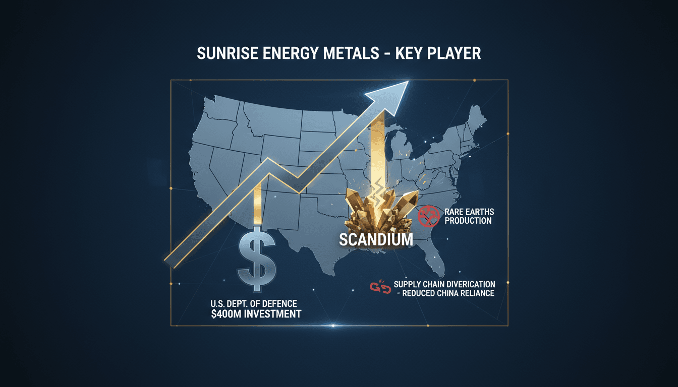 U.S. Department of Defense investment in Sunrise Energy Metals for scandium production