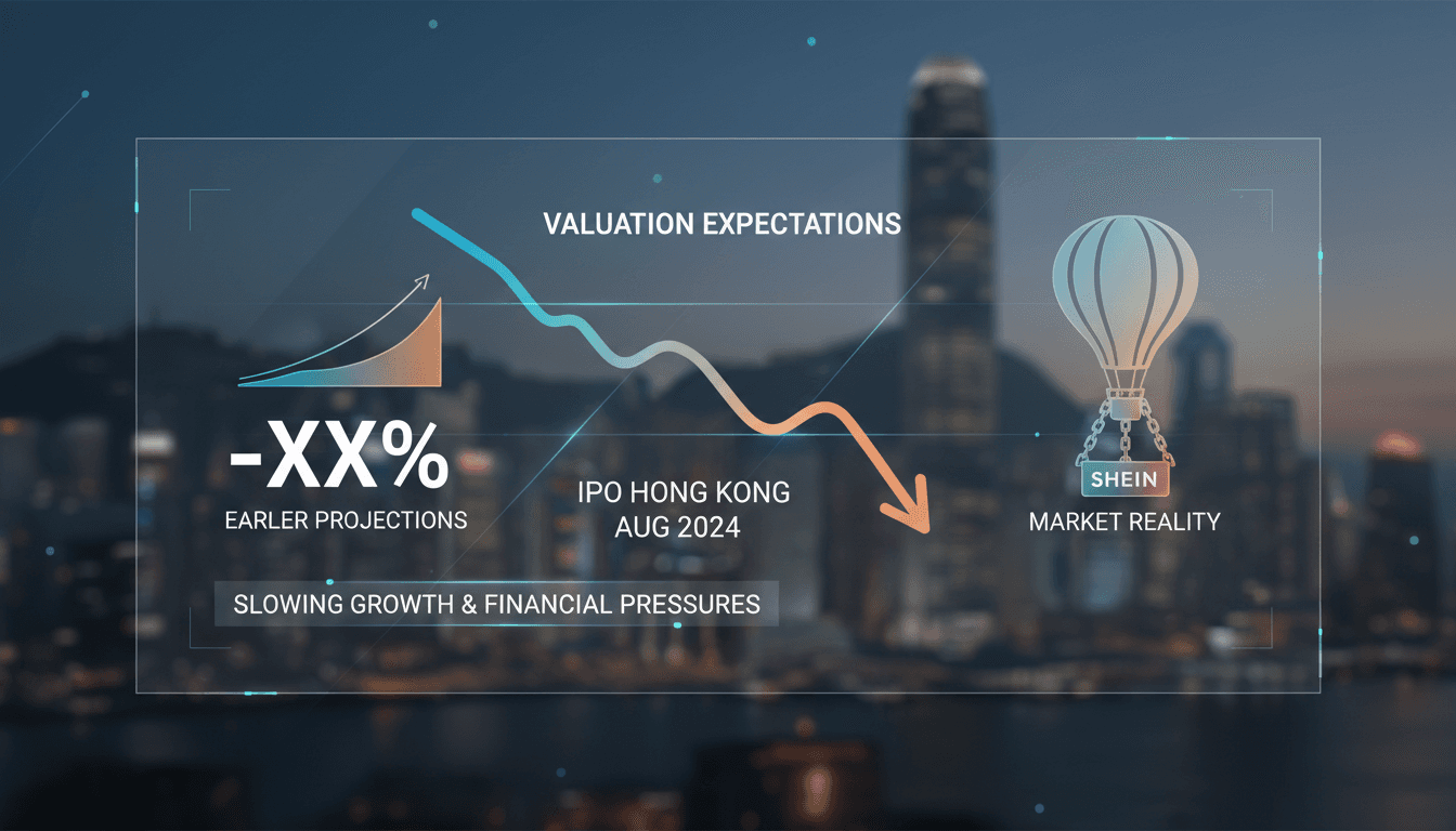 Shein IPO announcement with financial graphs and market analysis