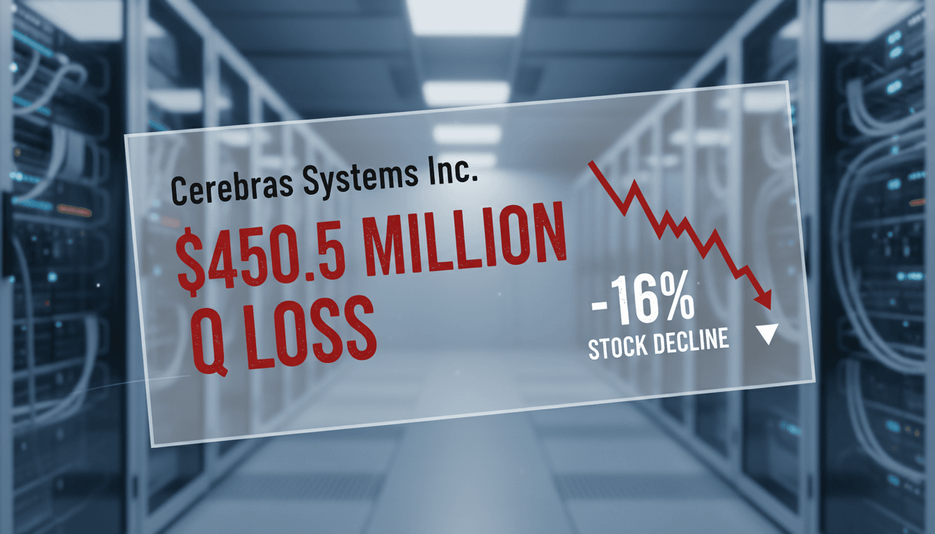 Cerebras Systems Inc. logo with financial performance graphics