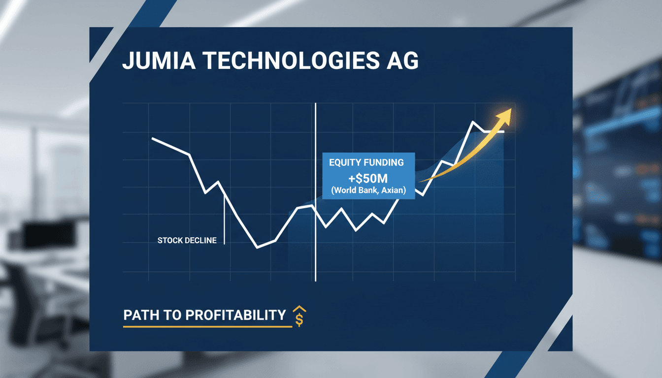 Jumia Technologies AG logo with financial growth graphics