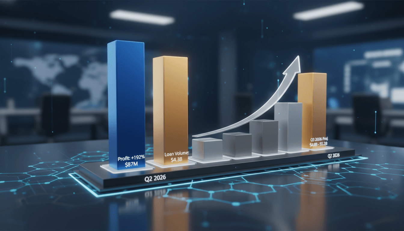 Graph showing Figure's profit and loan volume growth in Q2 2026