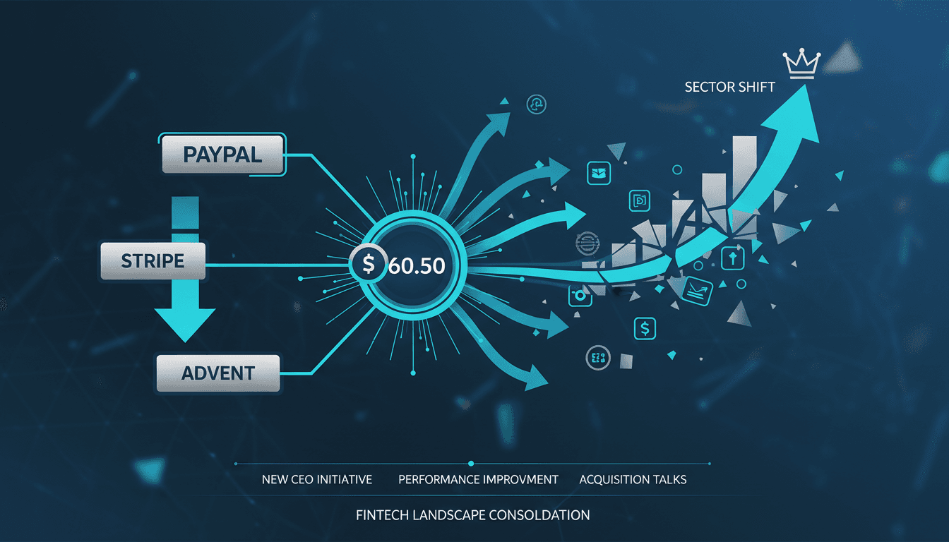 PayPal logo with a backdrop of financial market graphics