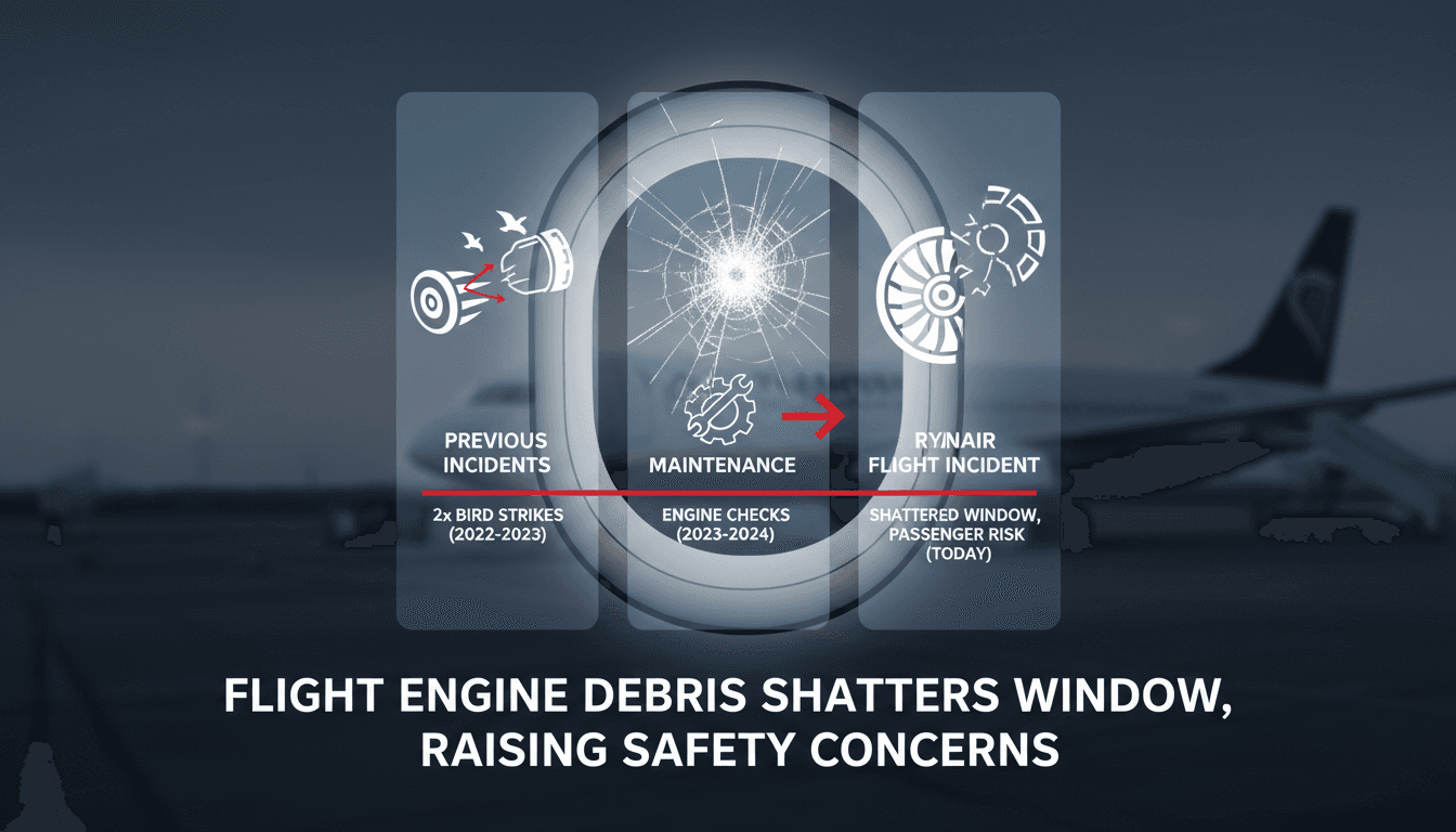 Ryanair flight incident raises serious safety concerns after engine debris shatters window