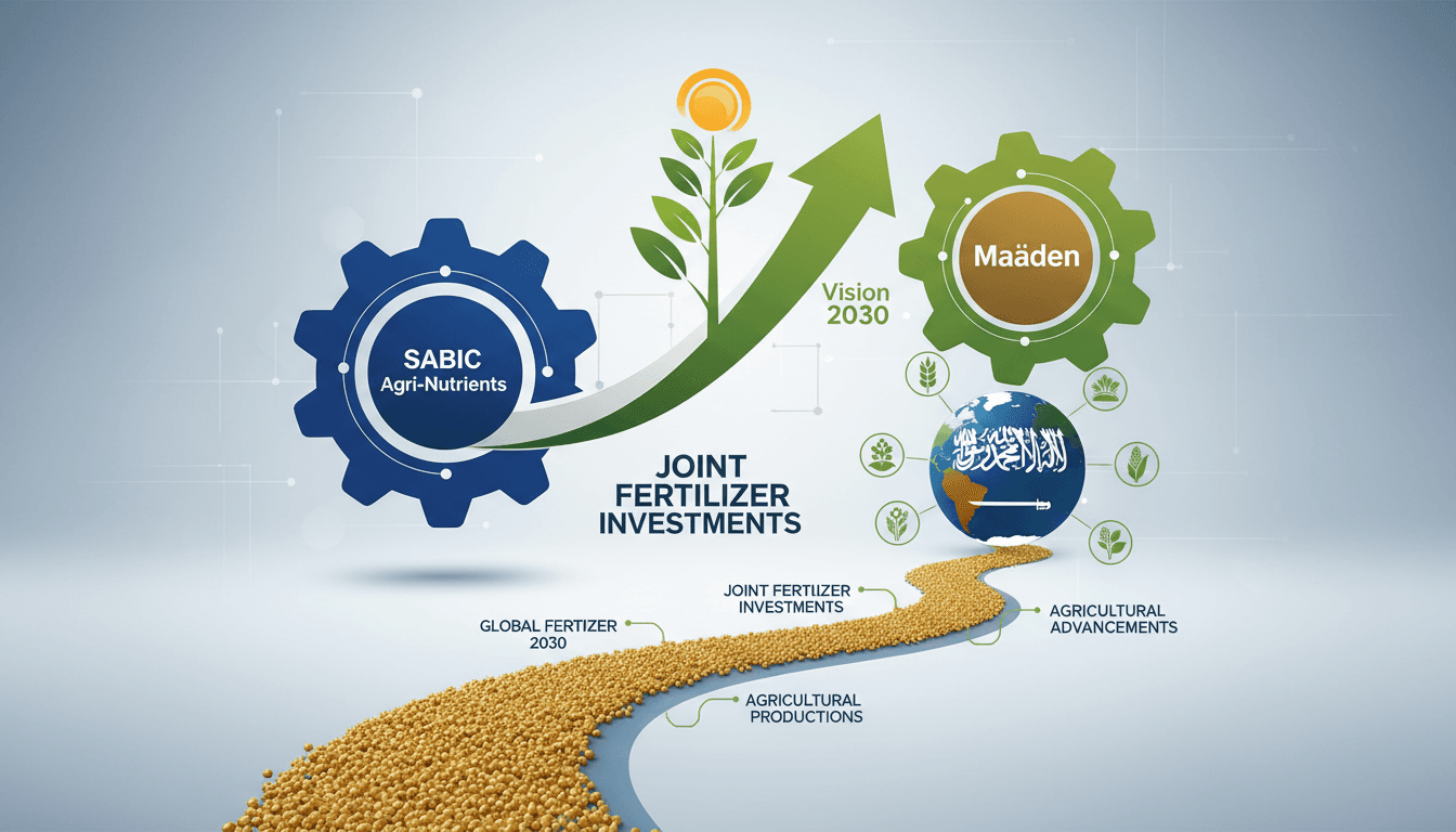 Infographic showing SABIC and Ma'aden's partnership impact on the fertilizer market.