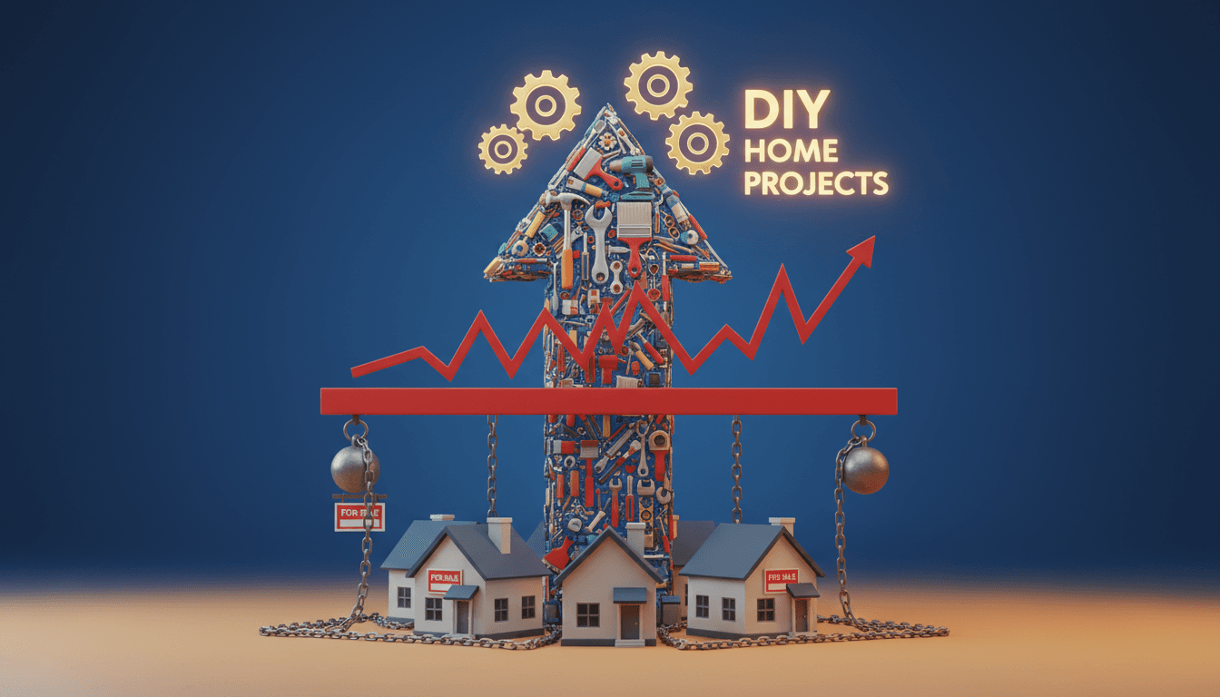 A vibrant image of a homeowner engaged in a DIY project, symbolizing the rise of home improvement amidst economic challenges.