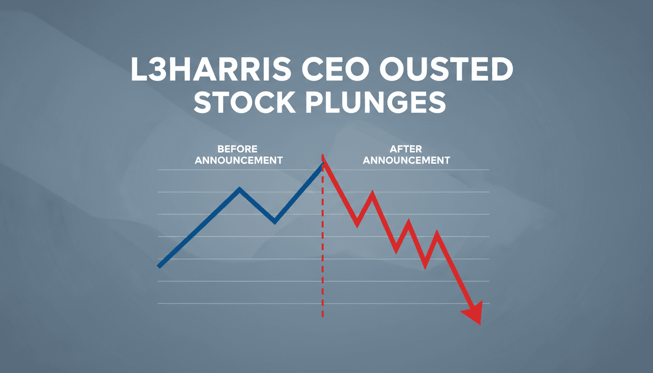 A graph depicting L3Harris stock performance before and after the CEO ouster announcement.