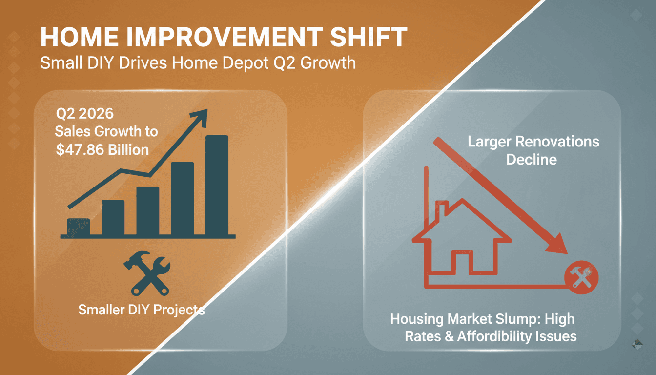A visual representation of Home Depot's sales growth driven by smaller DIY projects amid housing market challenges.