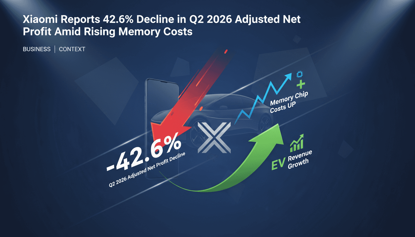 Xiaomi Reports 42.6% Decline in Q2 2026 Adjusted Net Profit Amid Rising Memory Costs