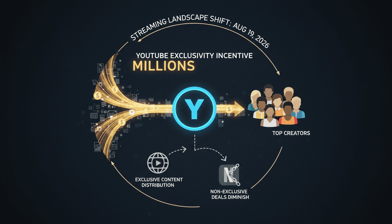 Infographic showing YouTube's exclusivity incentive program for creators and its impact on content distribution.