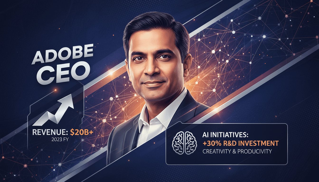 Anil Chakravarthy, newly appointed CEO of Adobe, with a focus on AI-driven innovations.