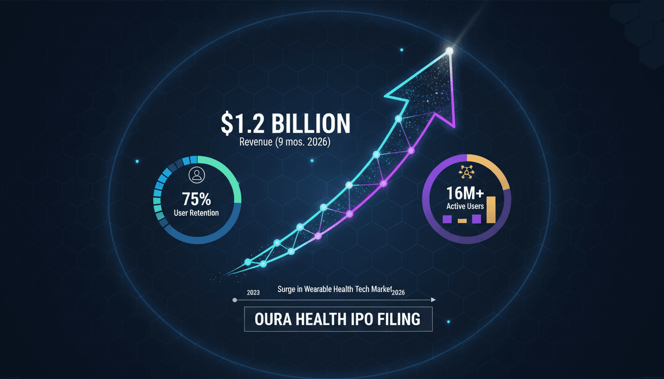 Infographic detailing Oura Health's revenue growth and user engagement metrics.