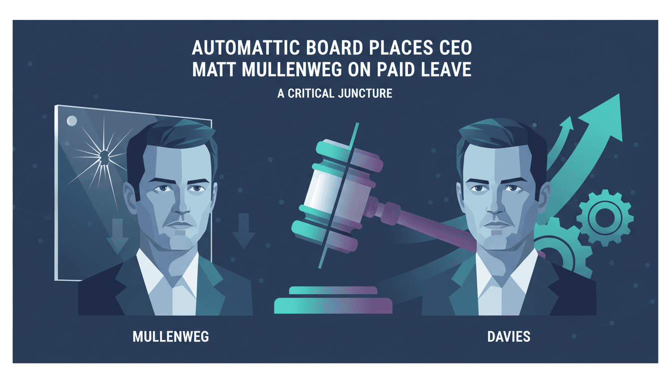 Leadership change at Automattic with Matt Mullenweg on leave and Mark Davies as interim CEO.