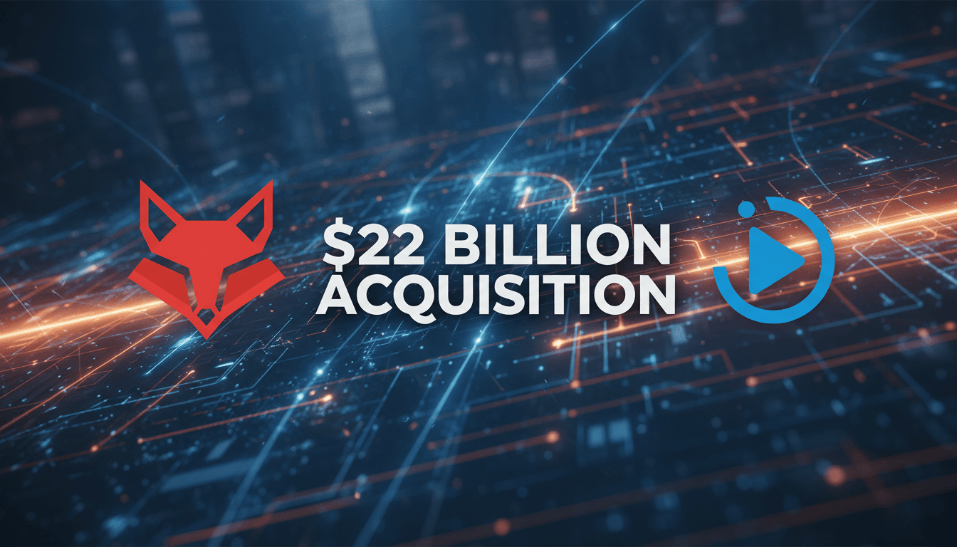 A graphic illustrating the $22 billion Fox Corp. acquisition of Roku with logos and key details.