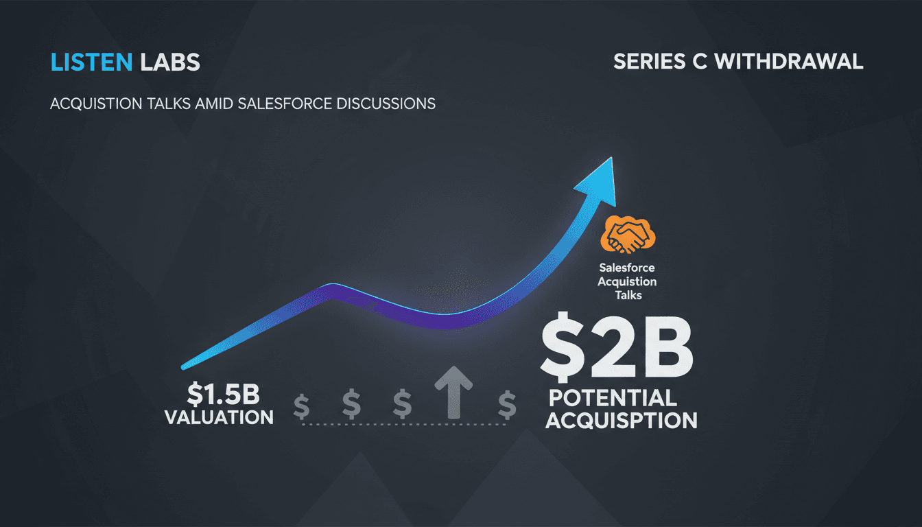 A visual representation of Listen Labs' revenue and acquisition discussions with Salesforce.