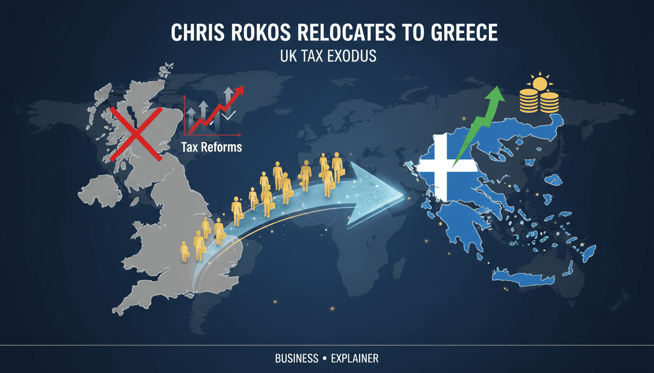 Chris Rokos relocating to Greece amid UK tax reforms, highlighting wealth migration trends.