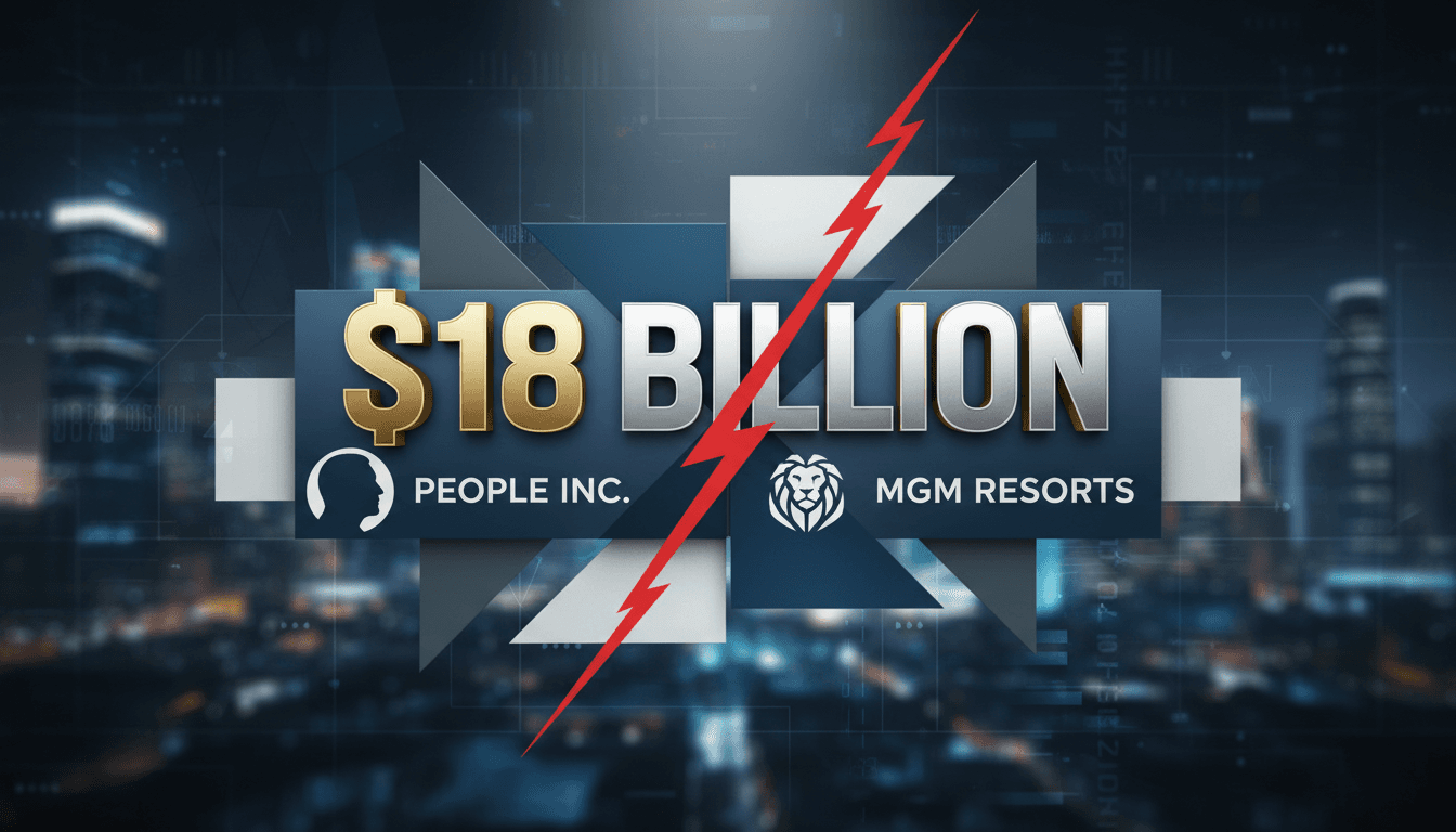 A graphic illustrating Barry Diller's $18 billion bid withdrawal for MGM Resorts, highlighting key figures and market impact.