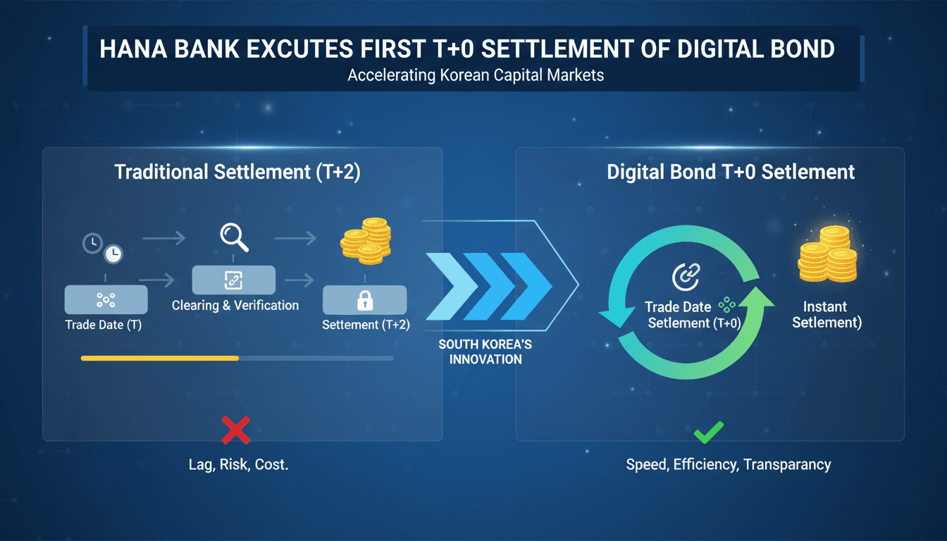 Hana Bank Executes First T+0 Settlement of Digital Bond in South Korea