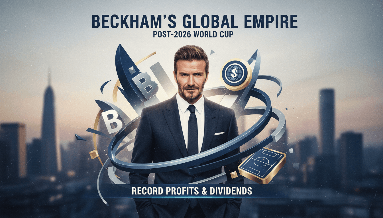 David Beckham with brand logos, illustrating the impact of celebrity branding on corporate profits.