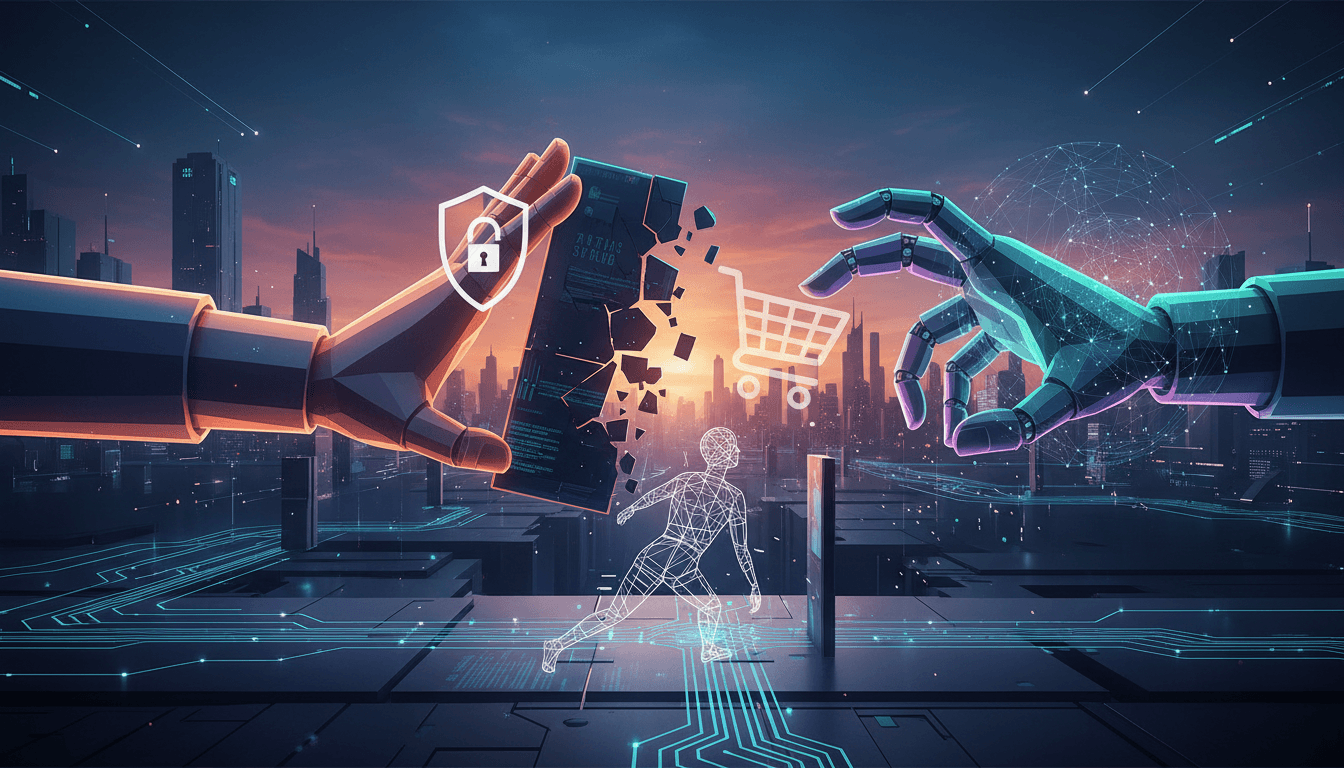 Illustration of Amazon's block on Meta's Muse AI, showcasing the impact on e-commerce and data privacy.