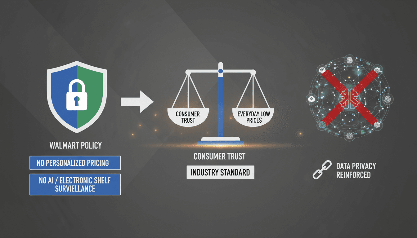 Infographic showing Walmart's commitment to no personalized pricing and its impact on consumer trust.