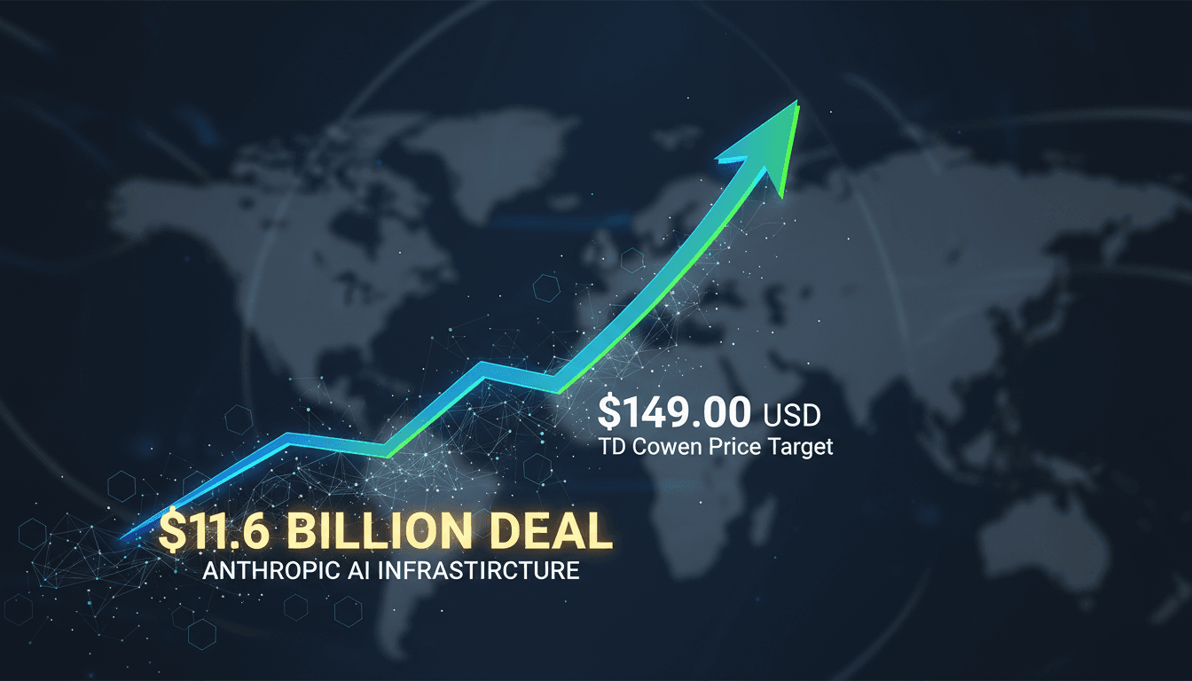 A graphic illustrating Akamai's stock price increase following the $11.6 billion Anthropic deal.