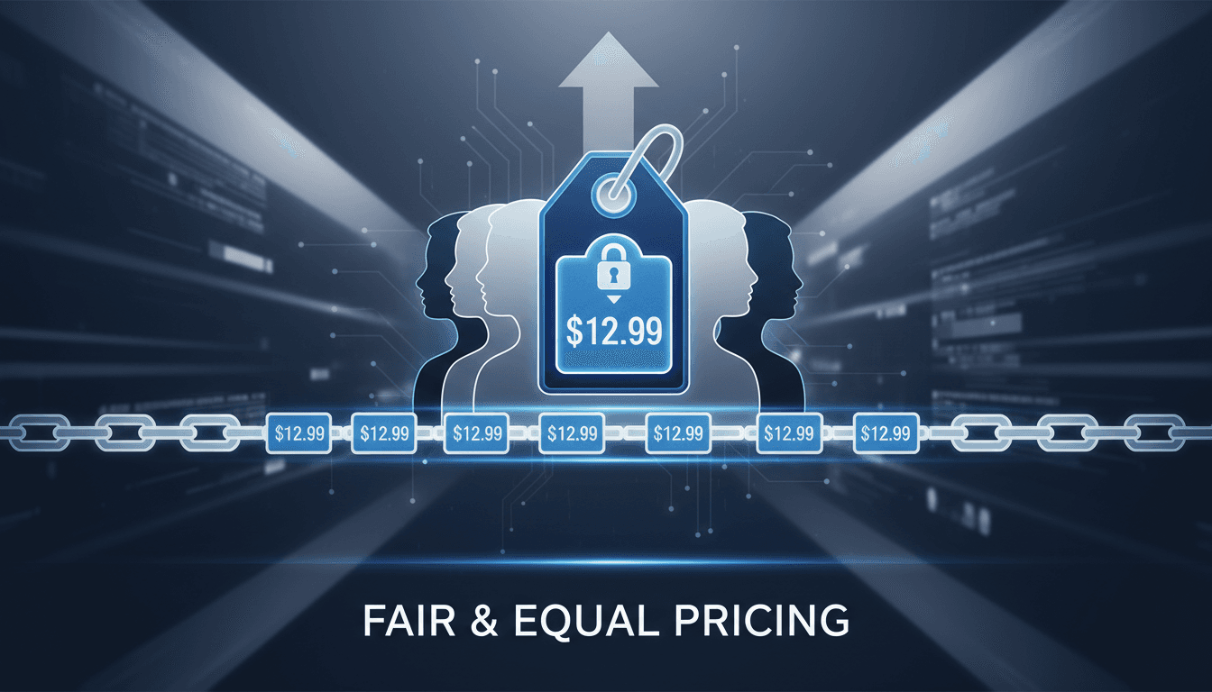 A visual representation of Walmart's commitment to fair pricing practices without using personal data.