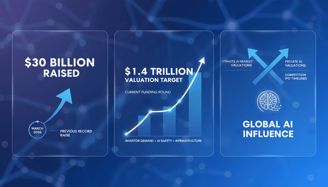 Infographic showing OpenAI's funding milestones and projected valuation growth.