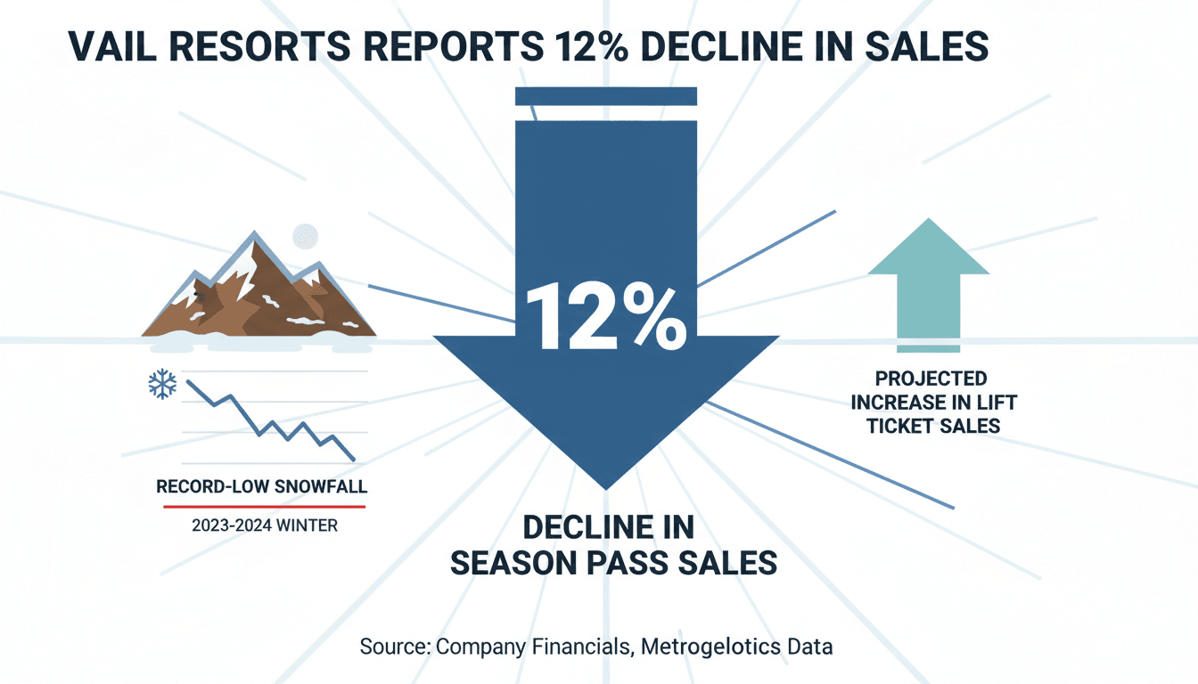 Vail Resorts Reports 12 Percent Decline in Season Pass Sales Amid Record-Low Snowfall