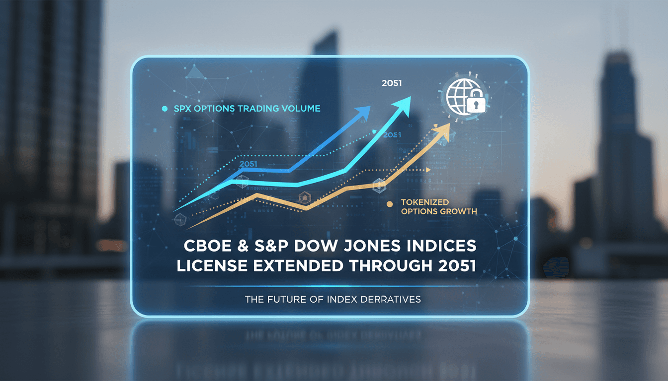 A visual representation of Cboe's SPX options trading growth and future tokenized options exploration.
