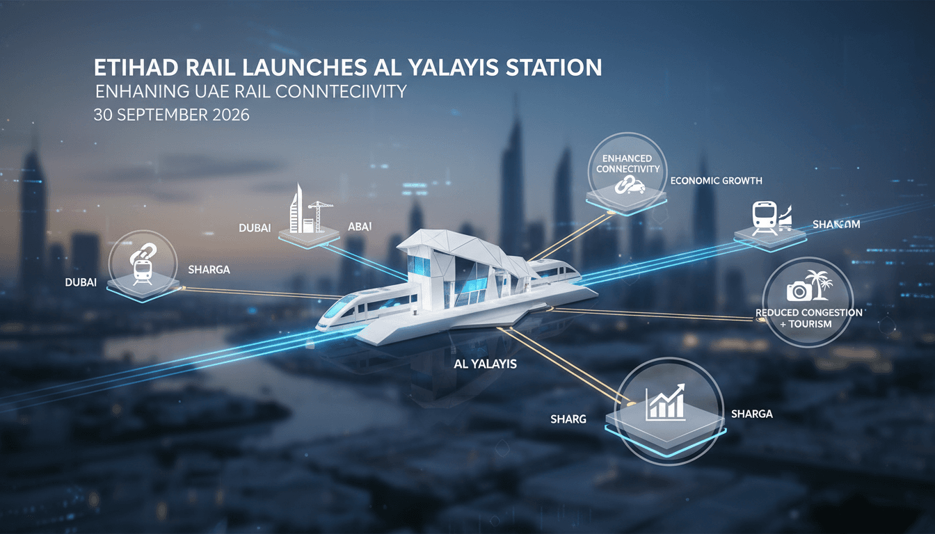 A modern view of Al Yalayis station, showcasing its connectivity and design features.