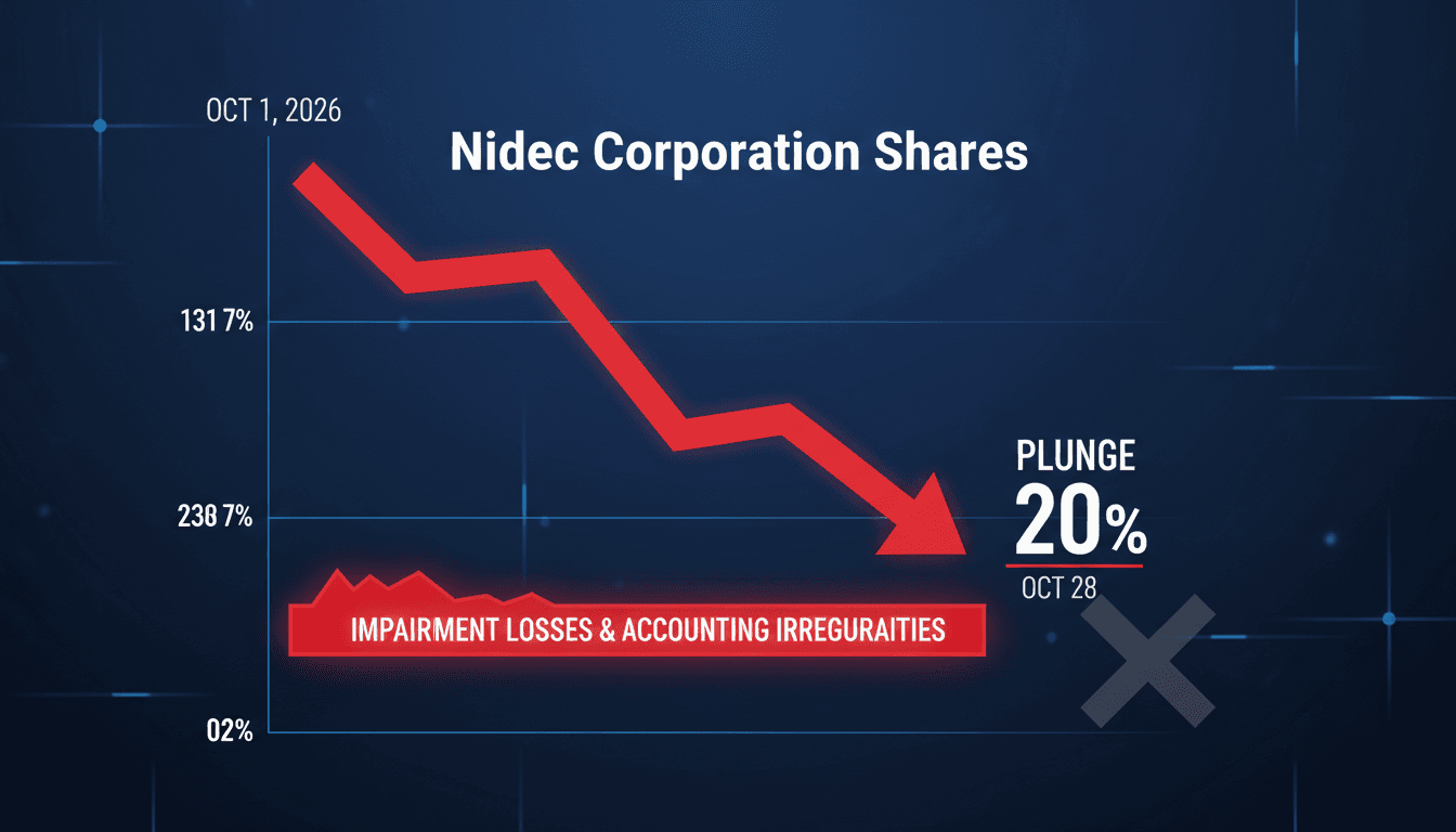 Nidec Corporation Shares Plunge 20% After Auditor Withholds Opinion on Financial Results