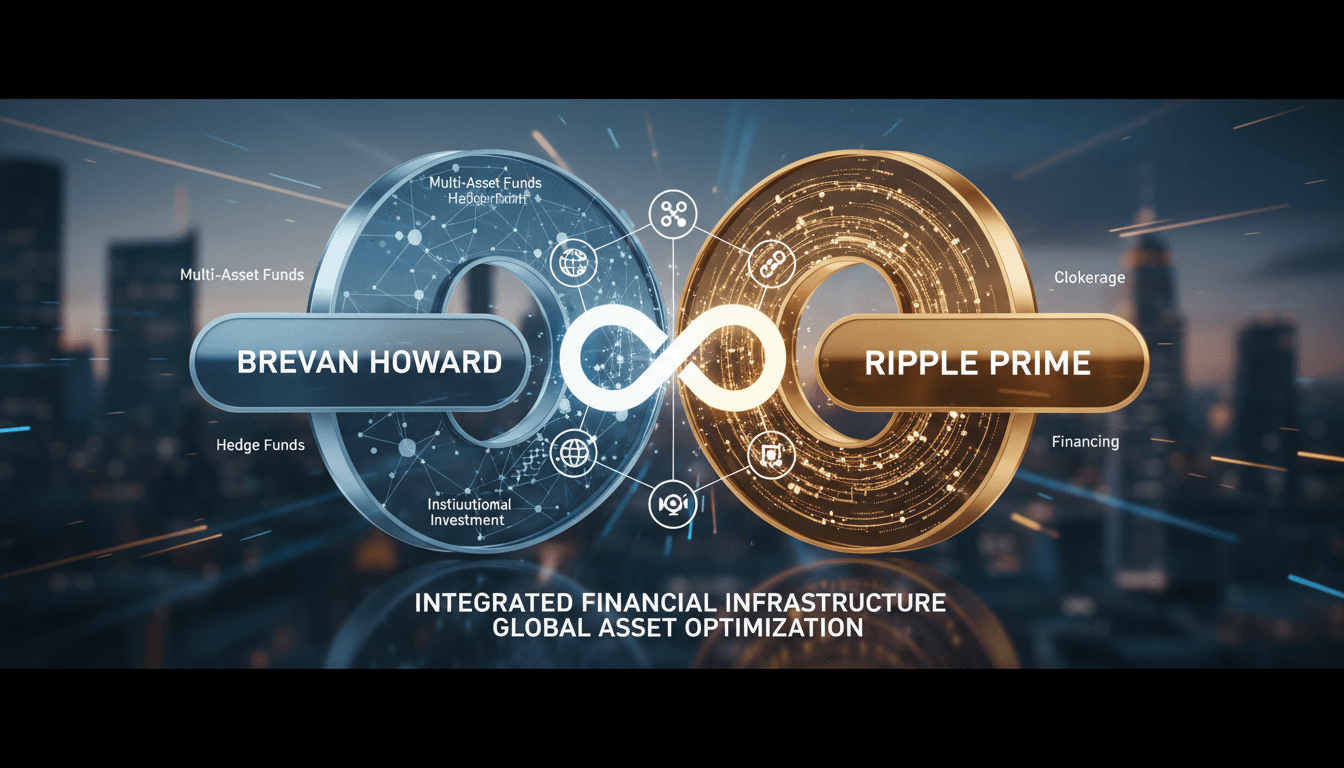 A visual representation of Brevan Howard and Ripple Prime's partnership in multi-asset financial services.