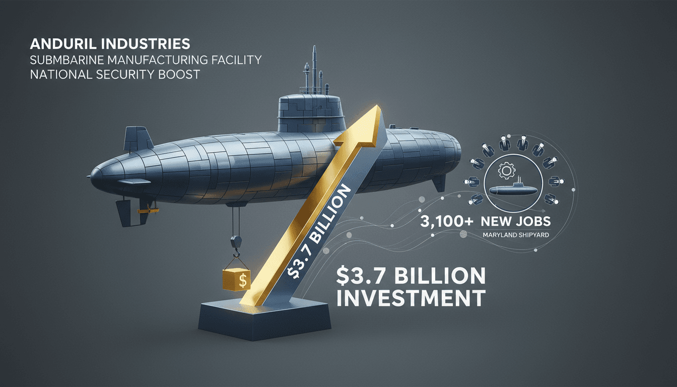 Infographic detailing Anduril Industries' $3.7 billion investment in Maryland and its job creation potential.