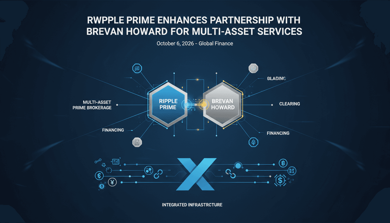 Infographic illustrating Ripple Prime's partnership with Brevan Howard and its impact on multi-asset financial services.
