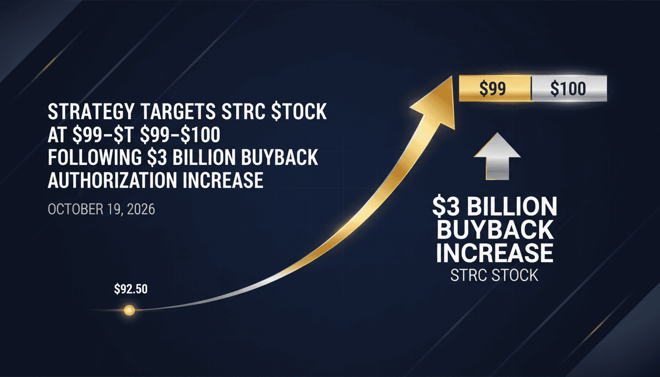 A visual representation of Strategy's buyback plan for STRC preferred stock and its price target.