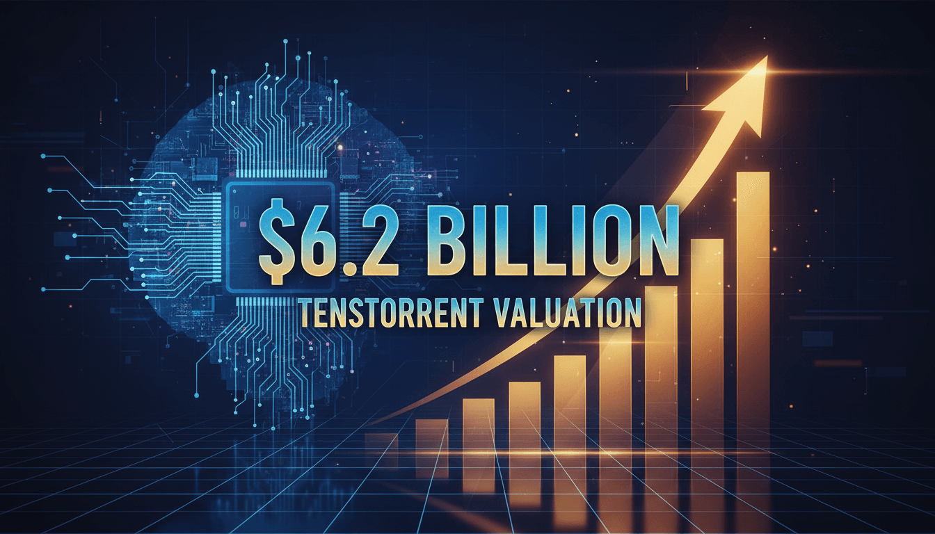 Visual representation of Tether's investment in Tenstorrent, highlighting the $6.2 billion valuation and AI technology.