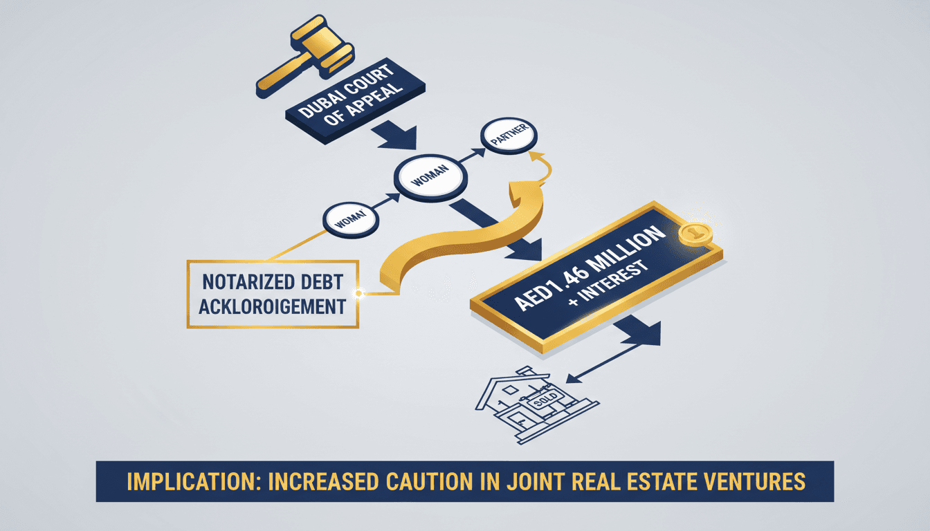 Infographic showing financial obligations in Dubai's villa investments, emphasizing notarized agreements.